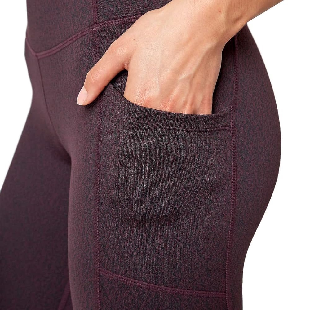 MONDETTA Womens Midweight Brushed Purple Jacquard Legging Size XL Pockets - Picture 4 of 16